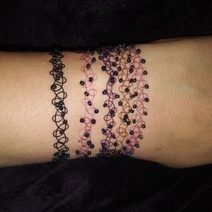 Tattoo style bracelets 5 pack bundle, bracelet set